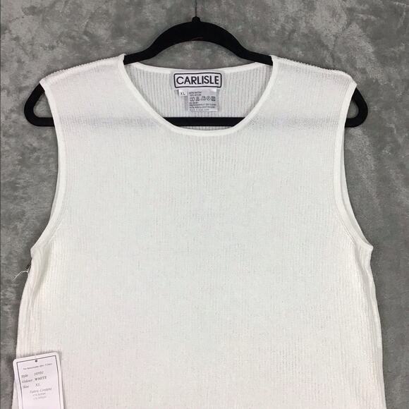 Carlisle Collection Women’s XL White Knit Tank Top Sleeveless Pullover Sweater - Picture 8 of 11